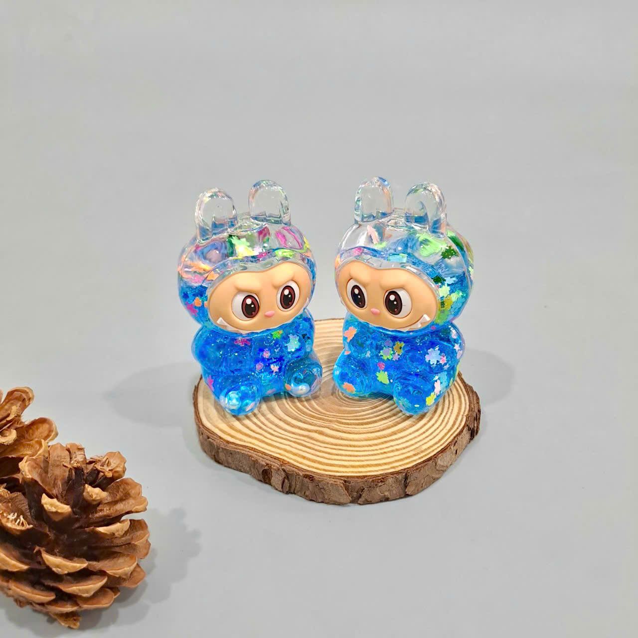  Jibbitz Labubu 3D kim tuyến lấp lánh con to gắn dép cross trang trí 