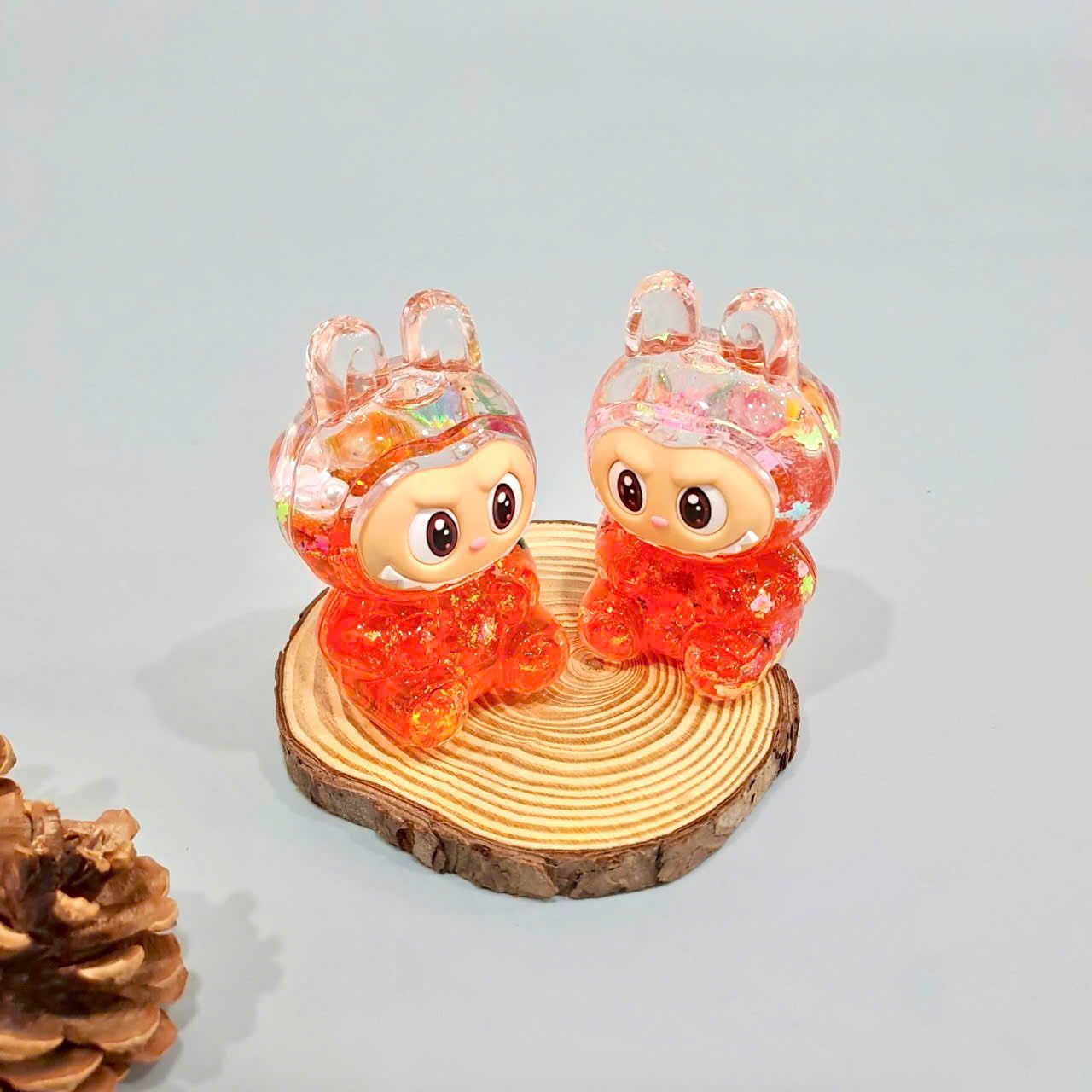  Jibbitz Labubu 3D kim tuyến lấp lánh con to gắn dép cross trang trí 