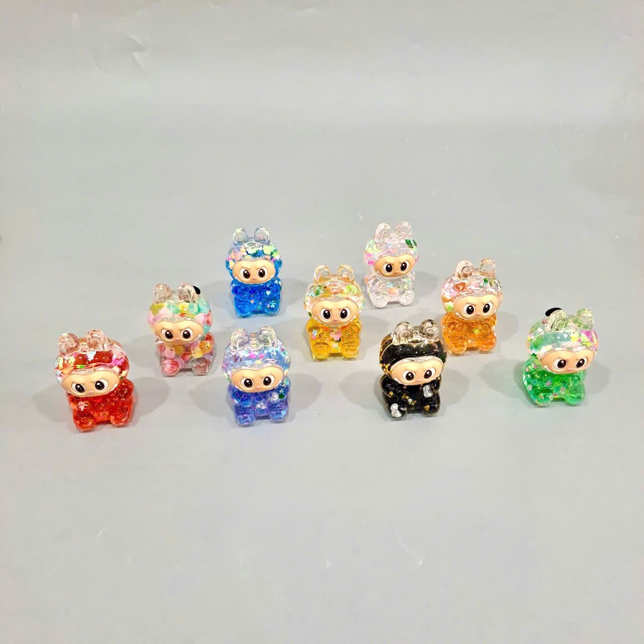 Jibbitz Labubu 3D kim tuyến lấp lánh con to gắn dép cross trang trí 