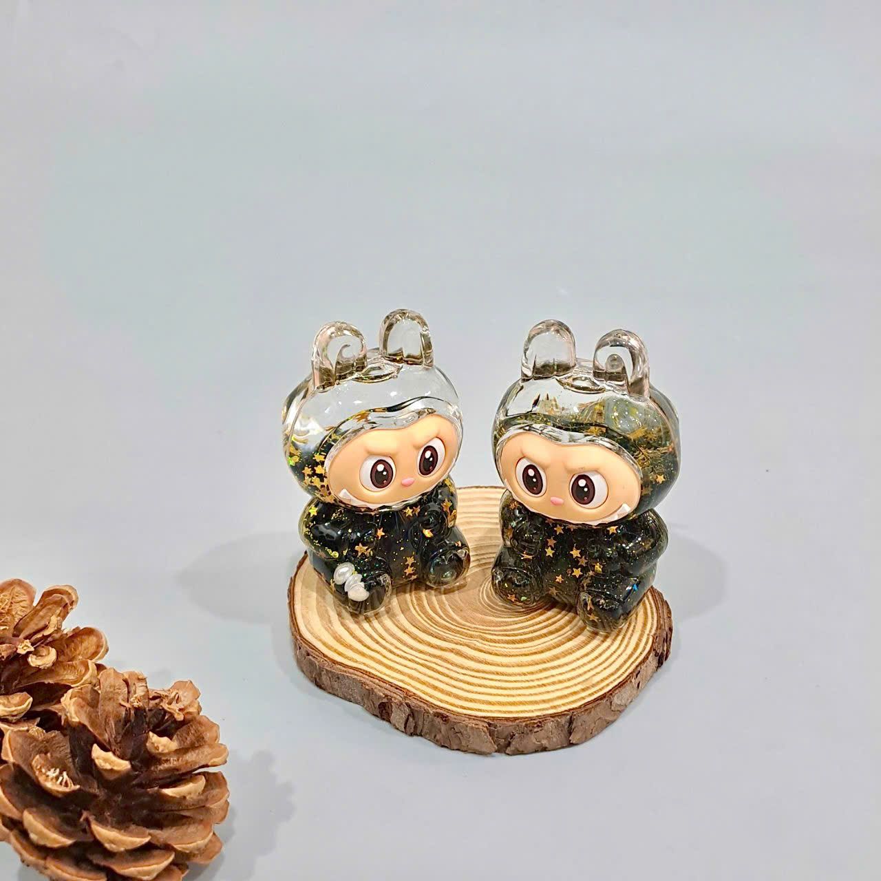  Jibbitz Labubu 3D kim tuyến lấp lánh con to gắn dép cross trang trí 