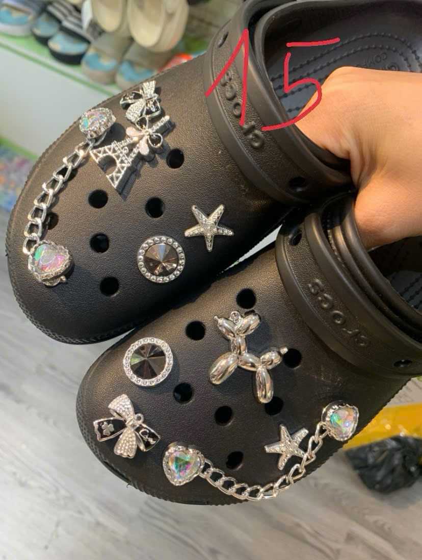  Set Jibbitz charms dây xích giả kim gắn trang trí dép Dinas 