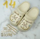  Set Jibbitz charms dây xích giả kim gắn trang trí dép Dinas 