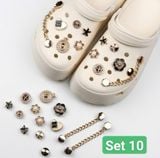 Set Jibbitz charms dây xích giả kim gắn trang trí dép Dinas 