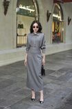  Set váy sơ mi phối chân váy dài 
