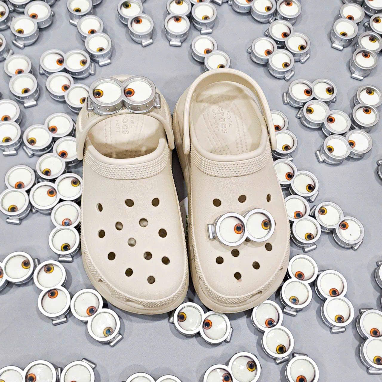  Jibbitz cặp mắt kính minion 3d gắn trang trí dép 