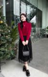  Chân Váy Nữ Dài Xếp Ly Voan 