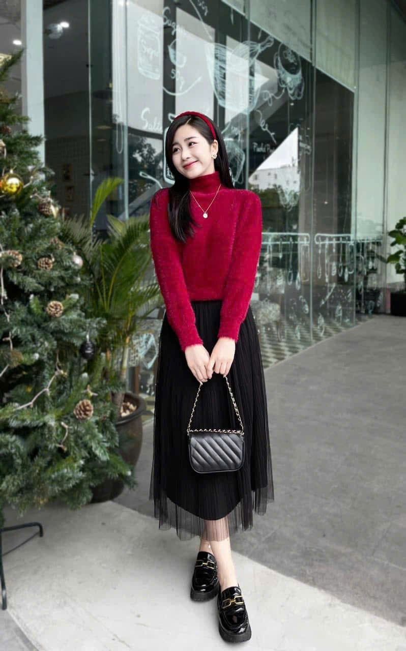  Chân Váy Nữ Dài Xếp Ly Voan 