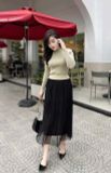  Chân Váy Nữ Dài Xếp Ly Voan 