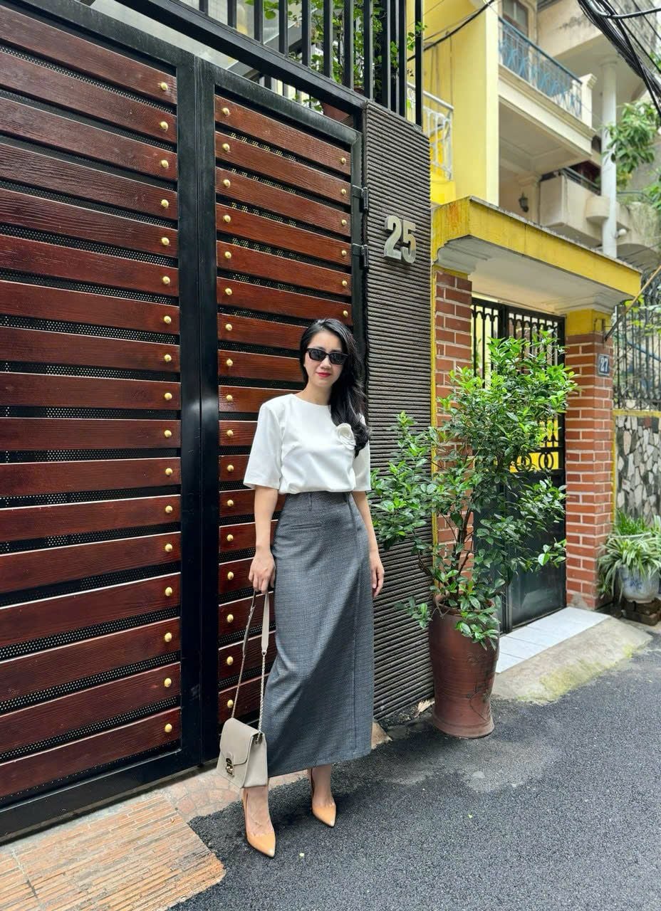  Chân Váy Dạ Caro Nữ 
