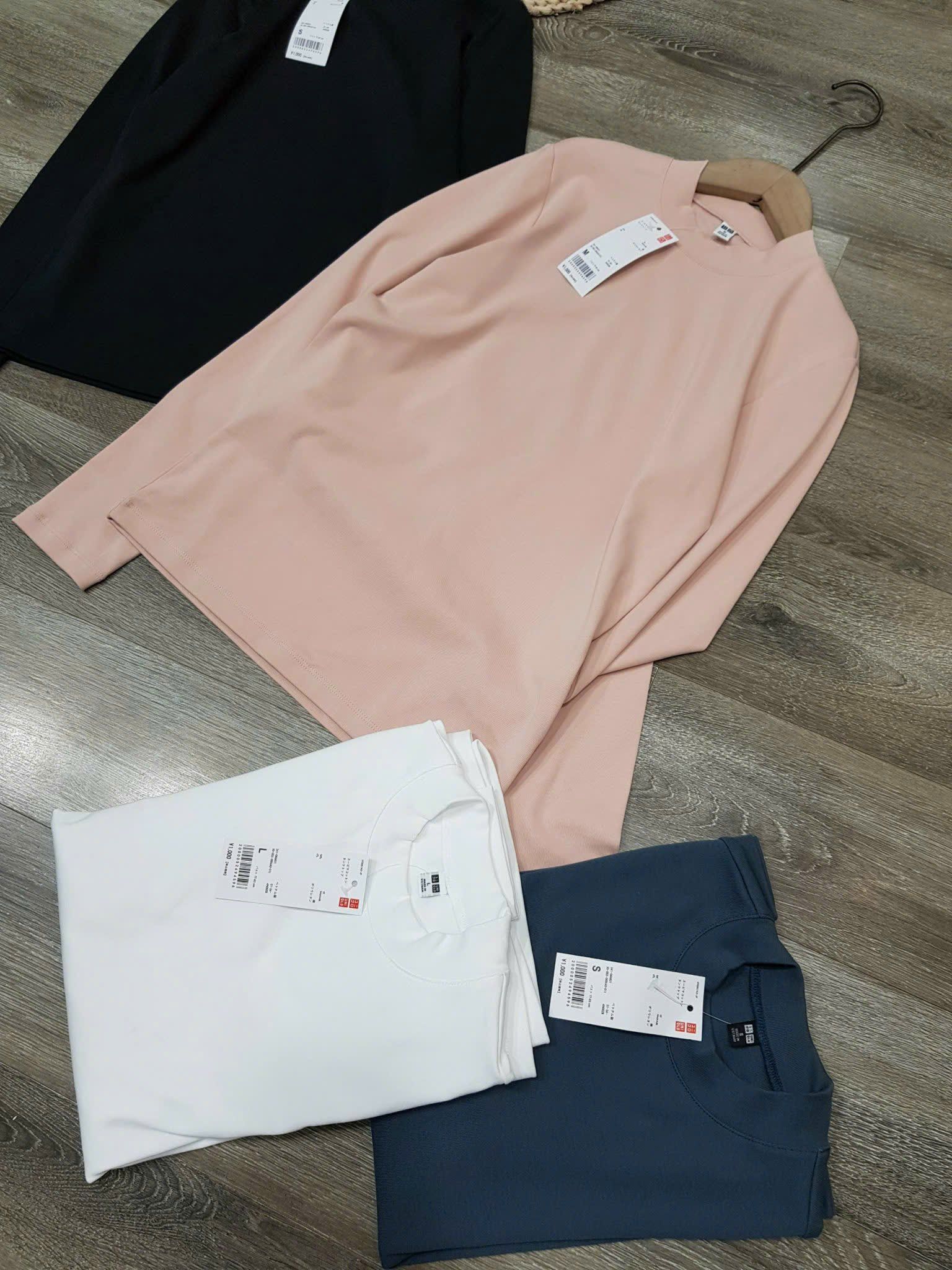  Áo thun Uni.qlo cổ tròn tay dài 