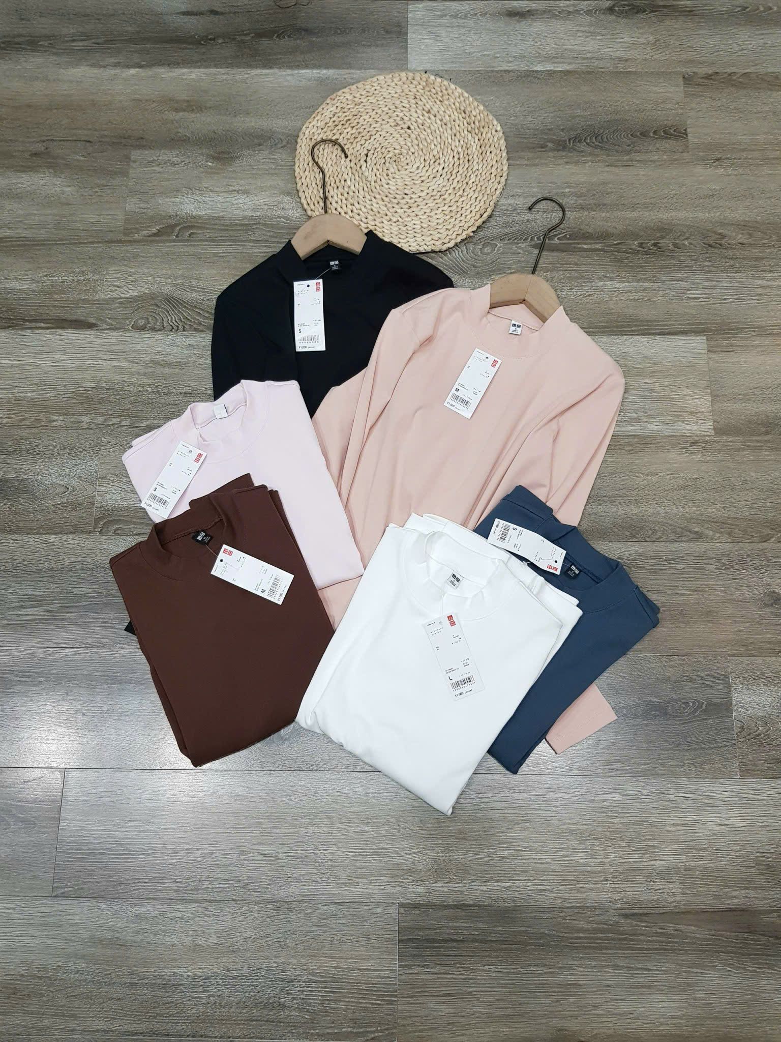  Áo thun Uni.qlo cổ tròn tay dài 