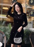  Đầm nhung đính đá cao cấp 