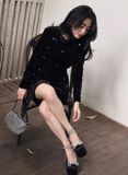  Đầm nhung đính đá cao cấp 
