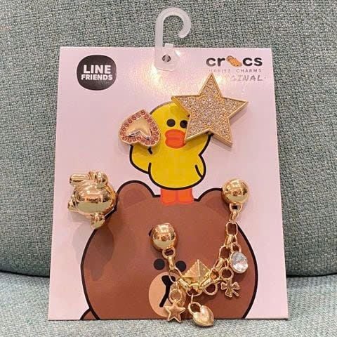 Set jibbitz kim loại cao cấp trang trí gắn dép cross 