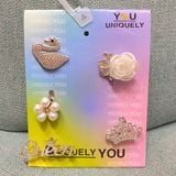  Set charm jibbitz kim loại ngẫu nhiên trang trí gắn dép Dinas 