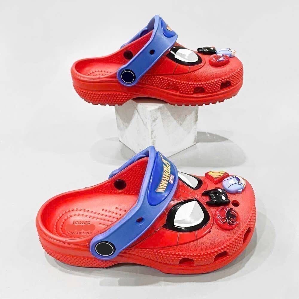  Dép sục trẻ em spiderman mắt kính, người nhện đỏ 