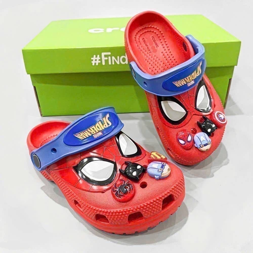  Dép sục trẻ em spiderman mắt kính, người nhện đỏ 