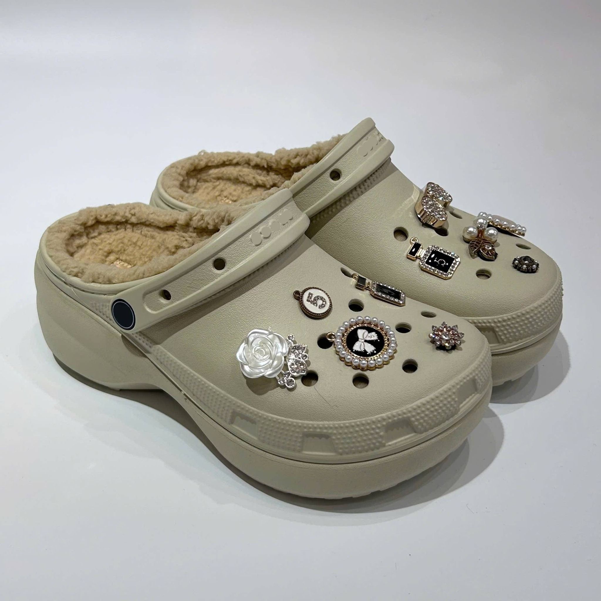  Dép sục cross classic platform đế cao 5 phân nữ lót lông 
