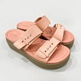  Dép quai ngang đế bánh mỳ Dinas brooklyn mid wedge cài khuy nữ 