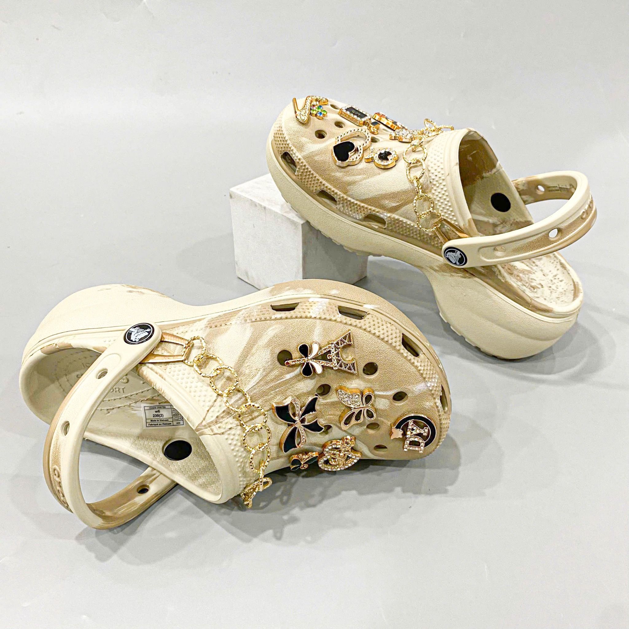  Dép sục Dinas classic platform camo cao 5 phân nam nữ 