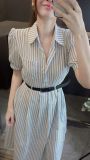  Đầm Suông ZANE kẻ kèm belt 
