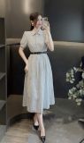  Đầm Suông ZANE kẻ kèm belt 