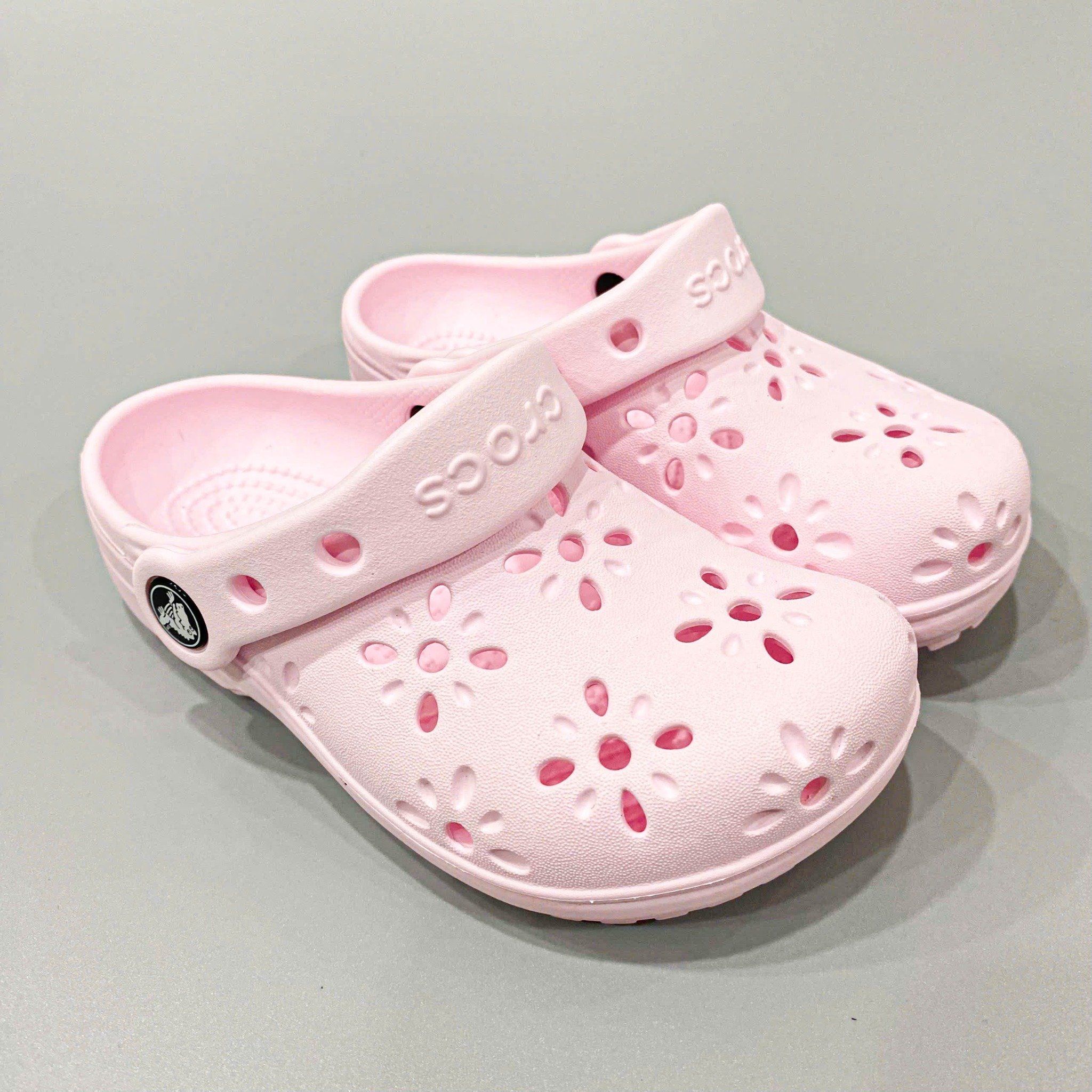  Sục classic Dinas floral cutout trẻ em màu hồng chính hãng 