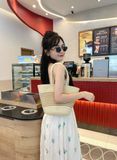  Túi cói kẻ đi biển 