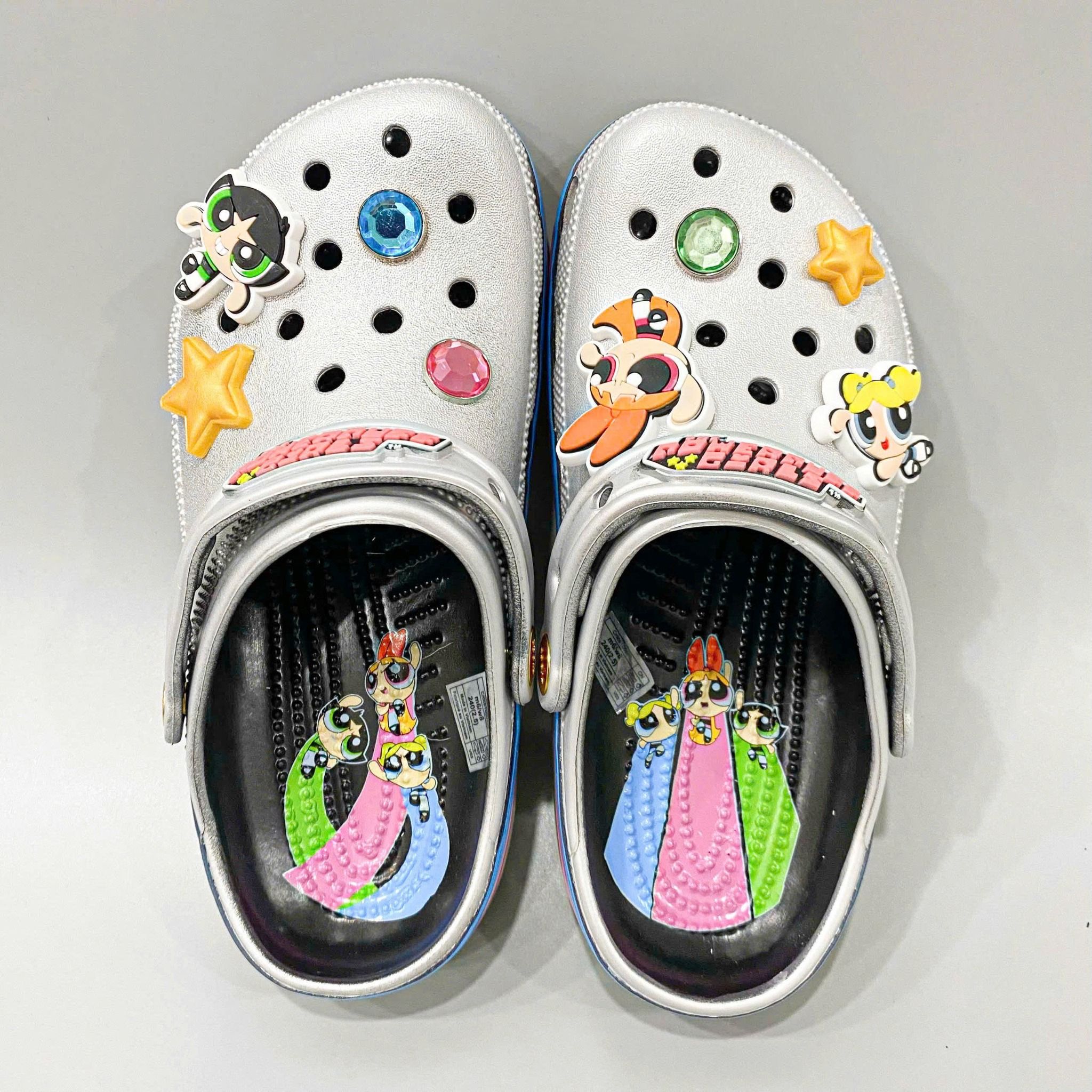  Sục Classic Clog Silver Nữ The Powerpuff Girls Xuất Khẩu 