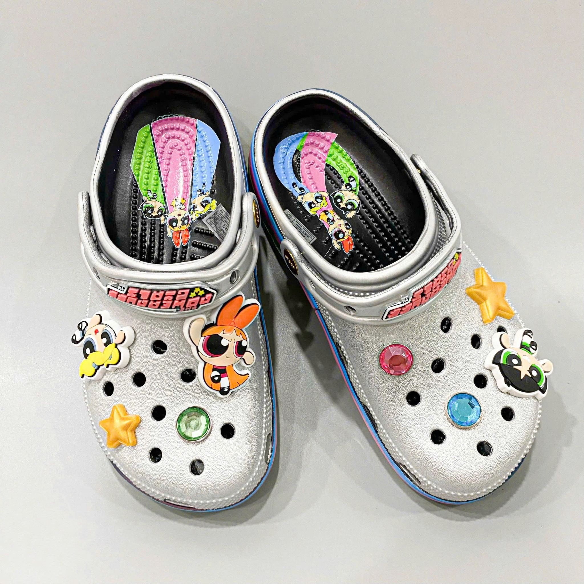  Sục Classic Clog Silver Nữ The Powerpuff Girls Xuất Khẩu 