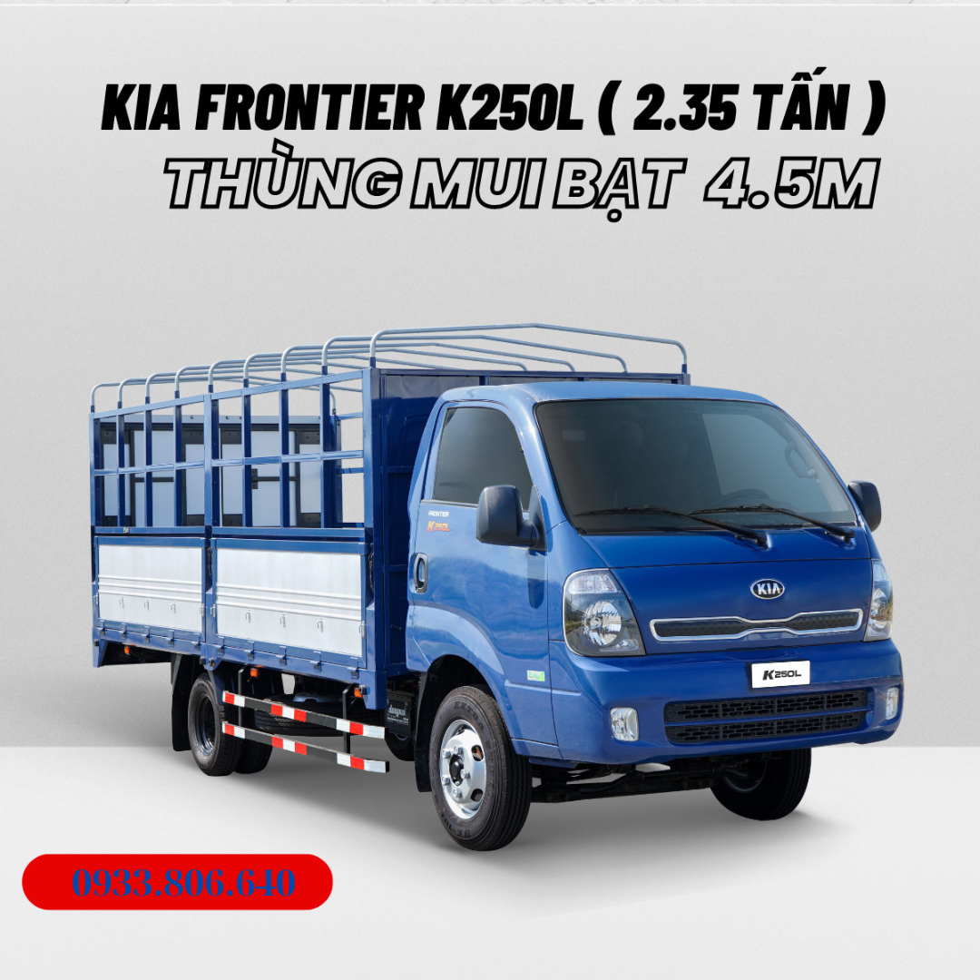 XE TẢI KIA FRONTIER K250L THÙNG MUI BẠT TẢI TRỌNG 2.350 KG