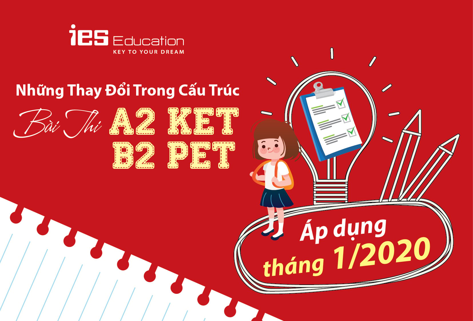 Những thay đổi mới nhất trong bài thi KET, PET tính từ tháng 1/2020 