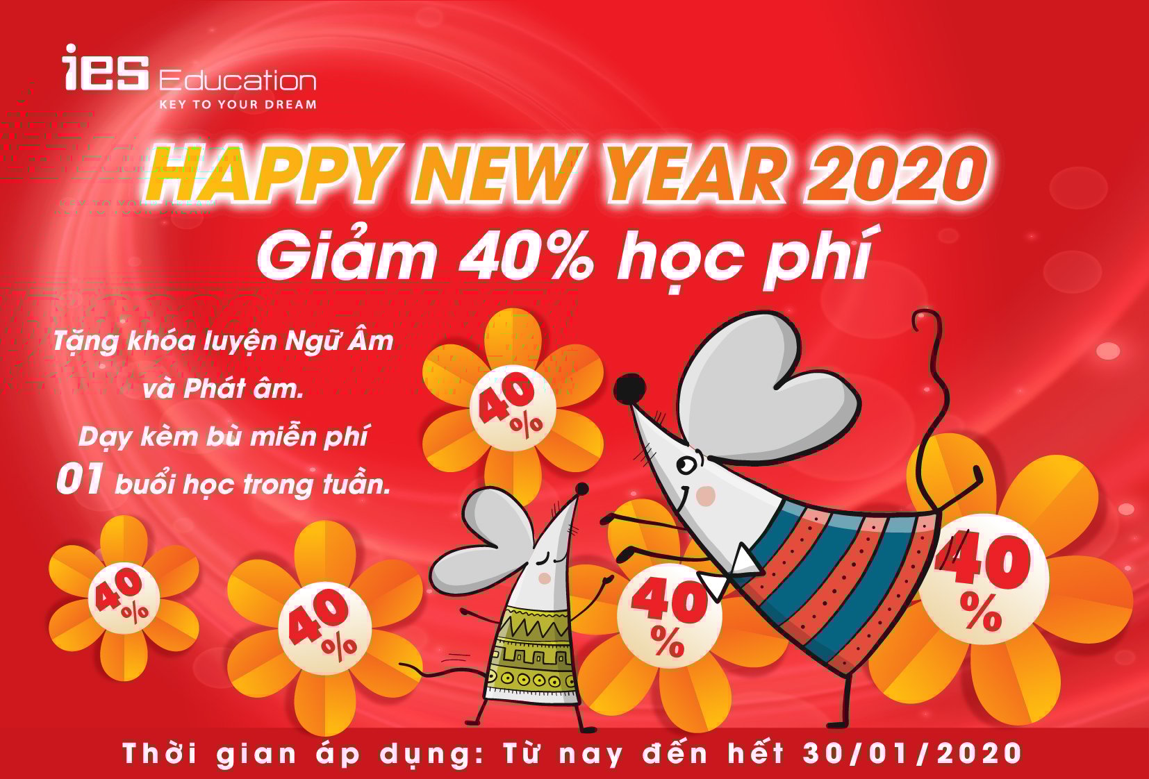 Tưng bừng đón Tết với chương trình ưu đãi học phí lên đến 40% tại IES 
