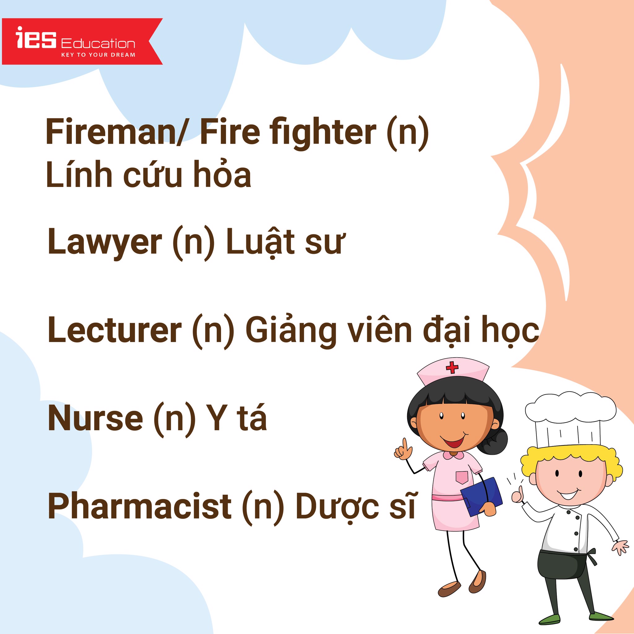 học từ vựng tiếng Anh chủ đề nghề nghiệp - IES Education