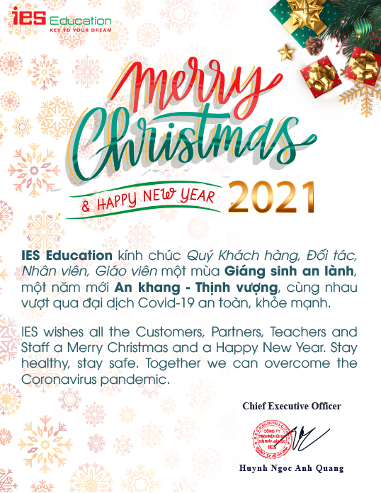 Merry Christmas and Happy New Year 2021 - IES Education