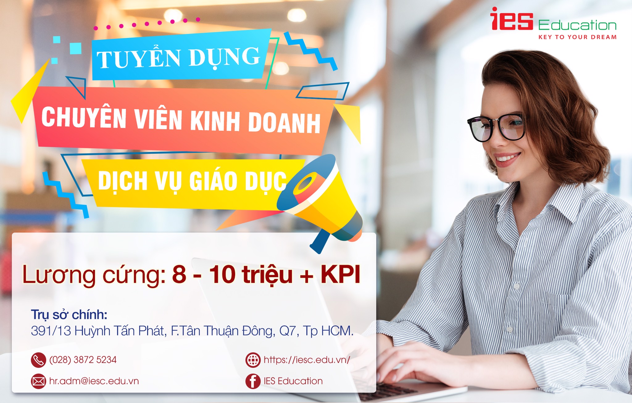 IES Education tuyển dụng vị trí chuyên viên kinh doanh dịch vụ giáo dục