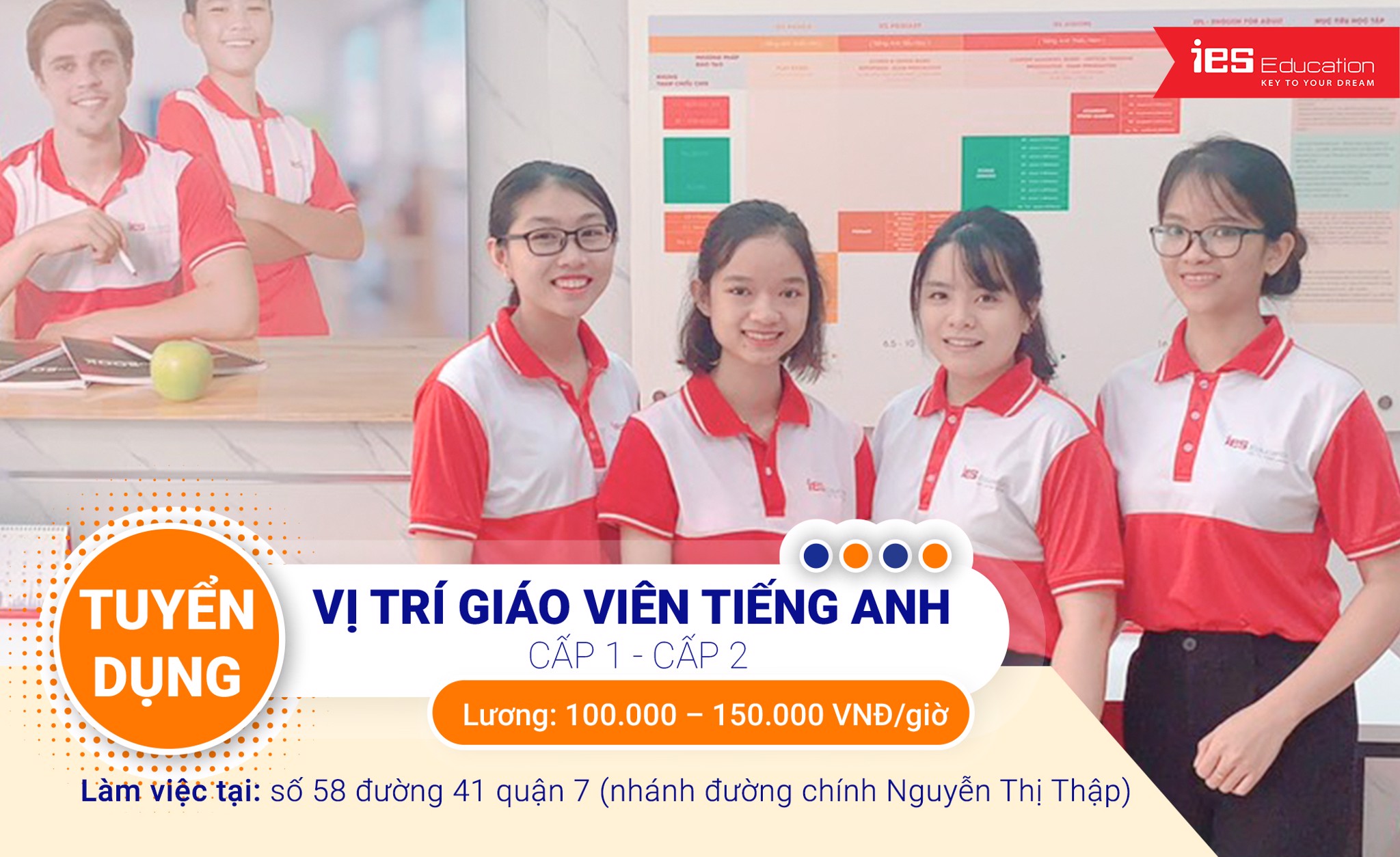 Tuyển dụng giáo viên tiếng Anh cấp 1 cấp 2 - IES Education