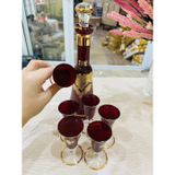 Bộ bình rượu pha lê Ruby tinh tế