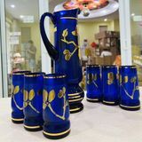 Bộ bình cốc pha lê xanh ngọc