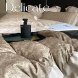 Bộ chăn ga gối Sateen in hoa