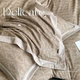 Bộ chăn ga gối Sateen in hoa