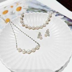  Bộ dây chuyền, khuyên tai, lắc tay ngọc trai 