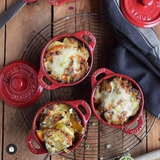 Bộ 4 nồi gốm mini Staub đỏ kèm hộp 10cm