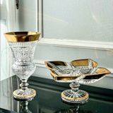 Bình hoa pha lê CUP mài mạ vàng 24k