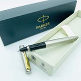 Bút ký Parker bi nước dòng Jotter bạc cài vàng