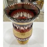 Bình hoa pha lê chân đế đỏ Ruby Ales Zverina