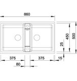 Chậu rửa bát đá Blanco Zia 9 màu cát