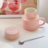 Bộ 2 cốc sứ cao cấp kèm nắp cực xinh