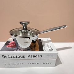 Nồi inox liền đáy 13cm CM Germany nắp kính cường lực