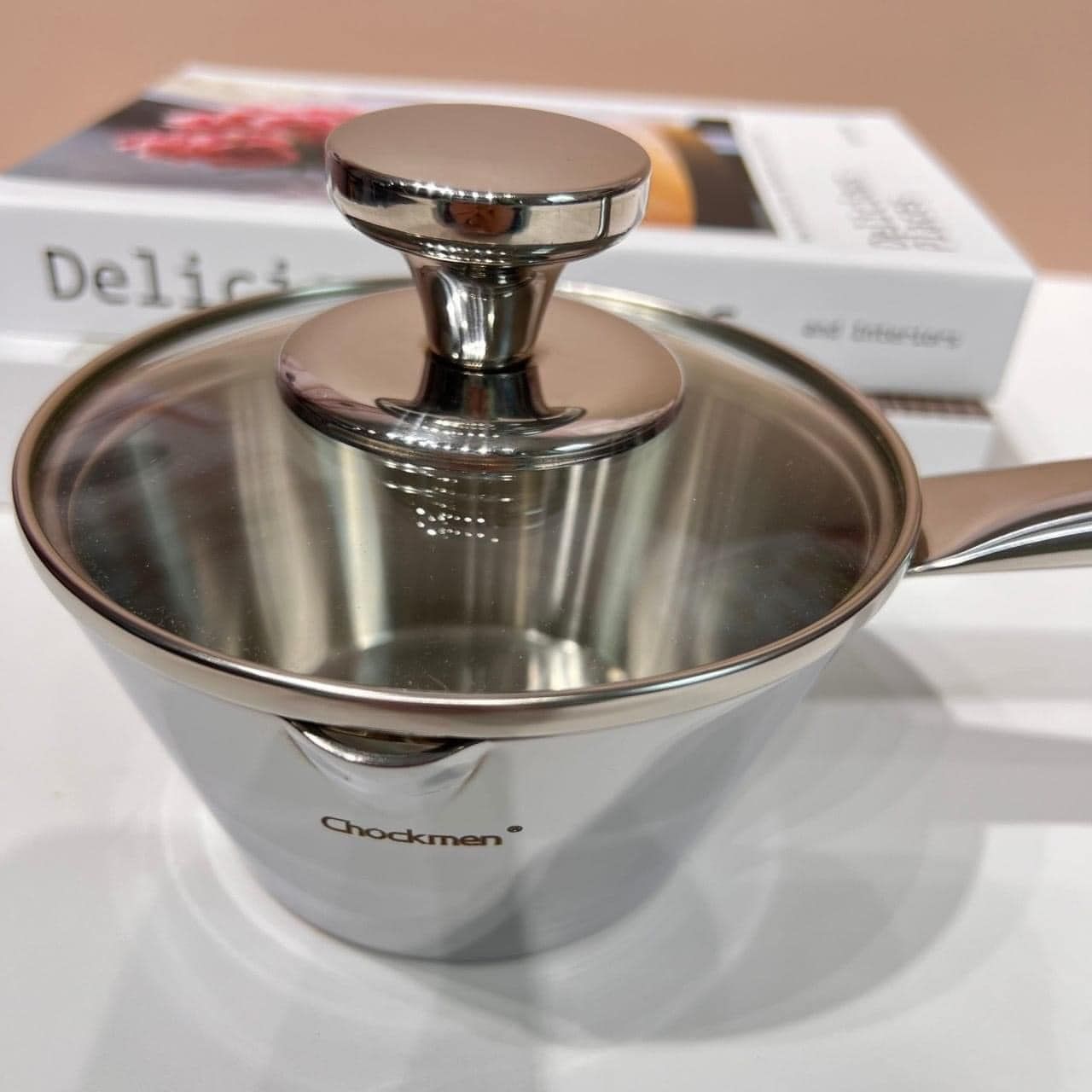 Nồi inox liền đáy 13cm CM Germany nắp kính cường lực